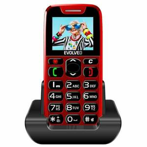 Evolveo EasyPhone, mobilný telefón pre seniorov s nabíjacím stojanom, červený kép