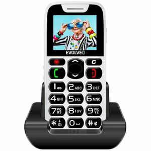 Evolveo EasyPhone, mobilný telefón pre seniorov s nabíjacím stojanom, biely kép