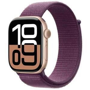 Apple Watch Series 10 GPS + Cellular 46mm Ružovo zlaté hliníkové so slivkovým prevliekacím športovým remienkom kép