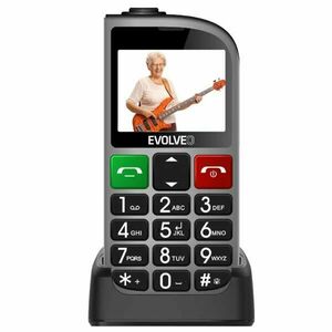 Evolveo EasyPhone FL, mobilný telefón pre seniorov s nabíjacím stojanom, strieborný kép