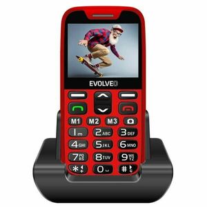 Evolveo EasyPhone XR, mobilný telefón pre seniorov s nabíjacím stojanom, červený kép