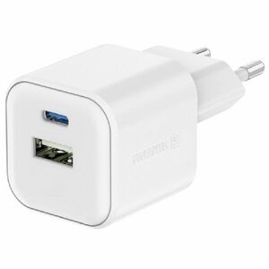 SWISTEN sieťový adaptér GaN 1x USB-C 35 W PD + 1x USB-A 27 W QC, biely kép