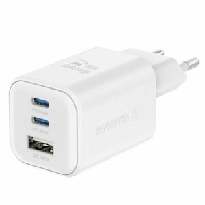 SWWISTEN sieťový adaptér GaN 2x USB-C 65 W PD + 1x USB-A 18 W QC, biely kép