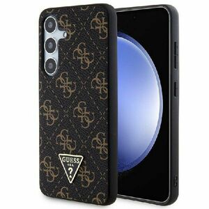 Zadný kryt Guess PU Leather 4G Triangle Metal Logo pre Samsung Galaxy S24 Plus, čieny kép