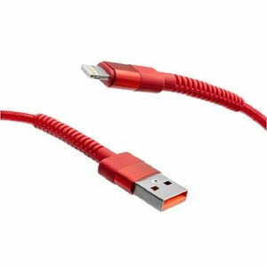 MobilNET Dátový a nabíjací pletený kábel USB/Lightning, 3A, 1m, červený kép