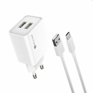 Sturdo Sieťová nabíjačka 3A, PD, 20W, USB QC + nabíjací kábel USB/microUSB, biela kép