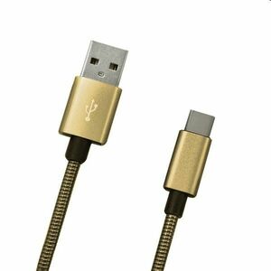 MobilNET Dátový a nabíjací kábel USB/USB-C, 2A, 1m, zlatý kép