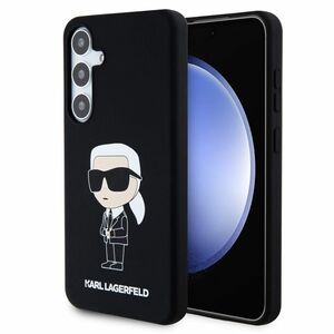 Zadný kryt Karl Lagerfeld Liquid Silicone Ikonik NFT pre Samsung Galaxy S24 Plus, čierny kép