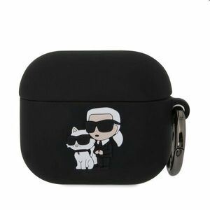 Karl Lagerfeld 3D Logo NFT Karl and Choupette silikónový obal pre Apple AirPods 3, čierny kép