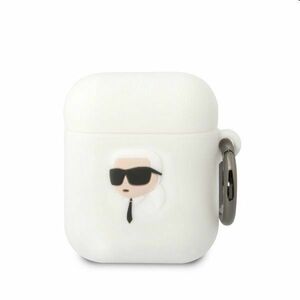 Karl Lagerfeld 3D Logo NFT Karl Head silikónový obal pre Apple AirPods 1/2, biely kép