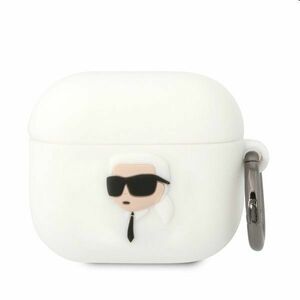 Karl Lagerfeld 3D Logo NFT Karl Head silikónový obal pre Apple AirPods 3, biely kép