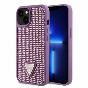 Zadný kryt Guess Rhinestones Triangle Metal Logo pre iPhone 13, fialová kép