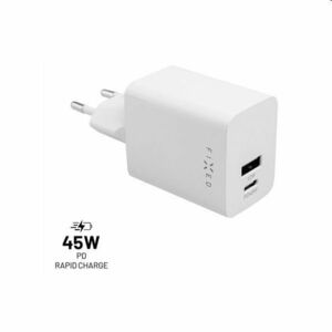 FIXED Mini Sieťová nabíjačka USB-C/USB, 45 W, biela kép