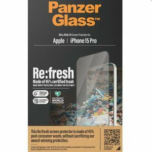 Ochranné sklo PanzerGlass Re: fresh UWF s aplikátorom pre Apple iPhone 15 Pro, čierna kép