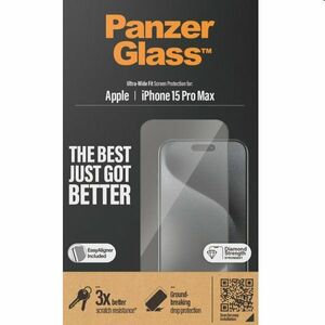 Ochranné sklo PanzerGlass UWF s aplikátorom pre Apple iPhone 15 Pro Max, čierna kép