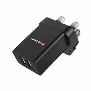 Sieťový Adaptér Swissten 2 x USB 10, 5 W pre UK, čierna kép