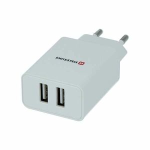 Sieťový Adaptér Swissten Smart IC 2 x USB 2, 1A a Dátový kábel USB / Lightning MFi 1, 2 m, biela kép