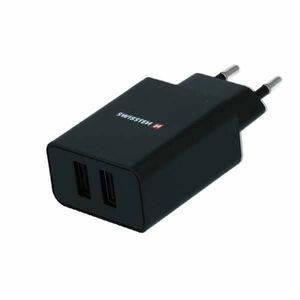 Sieťový Adaptér Swissten Smart IC 2 x USB 2, 1A Power a Dátový kábel USB / Lightning MFi 1, 2 m, čierna kép