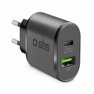 SBS Cestovný adaptér USB AFC/USB-C, PD 25 W, čierna kép