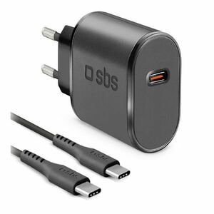 SBS Cestovná nabíjacia sada USB-C 15 W, kábel USB-C/USB-C, 1 m, čierna kép