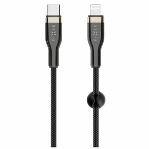 FIXED Dátový a nabíjací opletený kábel USB-C/Lightning MFI, PD, 2 m, čierny kép