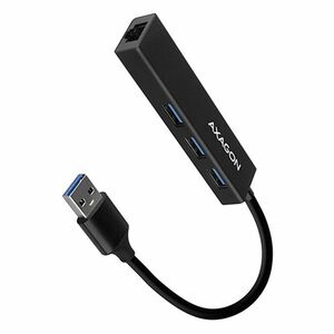 AXAGON HMA-GL3A 3x USB-A + GLAN, USB3.2 Gen 1 hub, kovový, 20 cm USB-A kábel kép