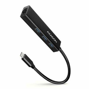 AXAGON HMC-GL3A 3x USB-A + GLAN, USB 3.2 Gen 1 hub, kovový, 20cm USB-C kábel kép