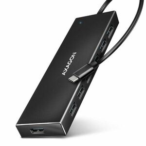 AXAGON HUE-F7C 7x USB 3.2 Gen 1 ALU FLAT hub, micro USB napájací konektor, 30 cm USB-C kábel kép