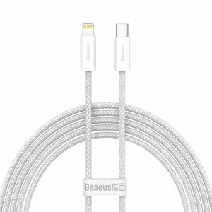 Baseus rýchlo nabíjací dátový kábel USB-C/Lightning 2 m, biely kép