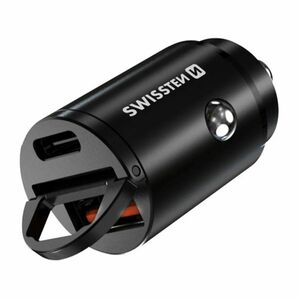 CL adaptér Swissten Power Delivery USB-C a Super charge 3.0, 30 W, čierna kép