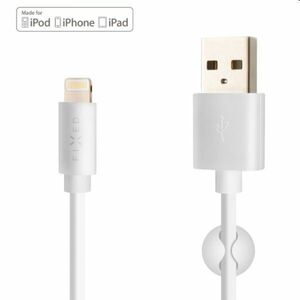 FIXED Dátový a nabíjací kábel USB/Lightning MFI, 12 W, 1 m, biely kép