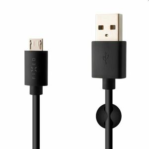 FIXED Dátový a nabíjací kábel USB/micro USB, 12 W, 1 m, čierny kép