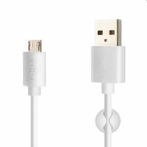 FIXED Dátový a nabíjací kábel USB/micro USB, 20 W, 2 m, biely kép