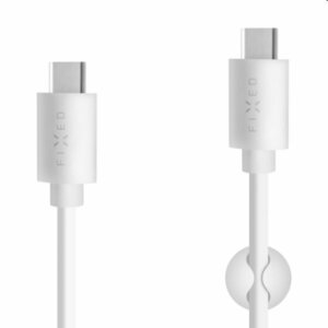 FIXED Dátový a nabíjací kábel USB-C/USB-C, PD, USB 2.0, 60 W, 1 m, biely kép