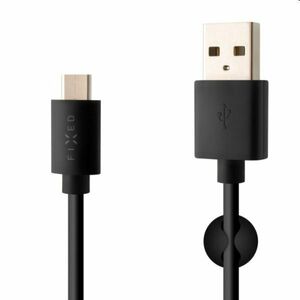 FIXED Dátový a nabíjací kábel USB/USB-C, USB 2.0, 60 W, 1 m, čierny kép