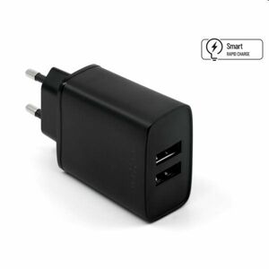 FIXED Sieťová nabíjačka Smart Rapid Charge s 2 x USB, 15 W, čierna kép