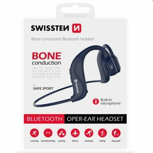 Swissten Bluetooth slúchadlá Bone Conduction, modré kép