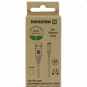 Swissten Data Cable Textile USB / Lightning 1, 2 m, biely kép