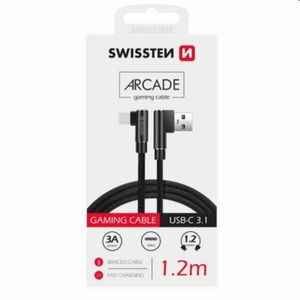 Dátový kábel Swissten USB/USB-C textilný s podporou rýchlonabíjania, čierny kép