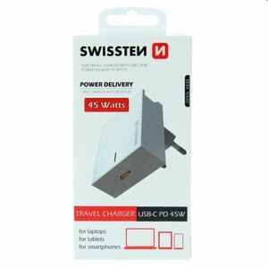 Rýchlonabíjačka Swissten Power Delivery 3.0 pre Apple s USB-C, 45 W, biela kép