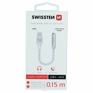 Audio adaptér Swissten USB-C/Jack (samica) 0, 15 m, strieborný kép