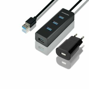 AXAGON HUE-S2BL 4x USB 3.0 hub s podporou rýchlonabíjania + sieťový adaptér kép