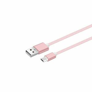 Dátový a nabíjací kábel s Micro USB konektorom, dĺžka 1 meter, ružový kép