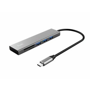 TRUST HALYX FAST USB-C HUB and kártyaolvasó, ezüst kép