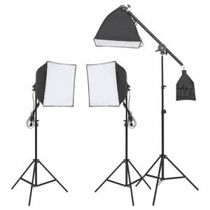 vidaXL stúdiólámpaszett háromlábú állvánnyal és softbox-szal kép