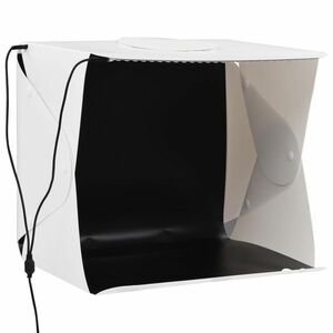 vidaXL fehér műanyag összecsukható softbox LED-lámpával 40x34x37 cm kép