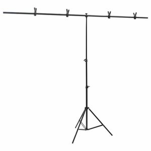 vidaXL fekete háttér állvány T-alakú 201x60x(70-200) cm kép