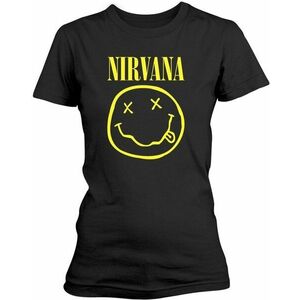 Nirvana Ing Yellow Happy Face Womens Black L kép