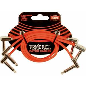 Ernie Ball 12" Flat Ribbon Patch Cable Red 3-Pack 30 cm Pipa - Pipa Patch kábel kép