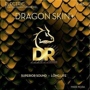 DR Strings Dragon Skin+ Coated Light to Medium 9-46 Elektromos gitárhúrok kép